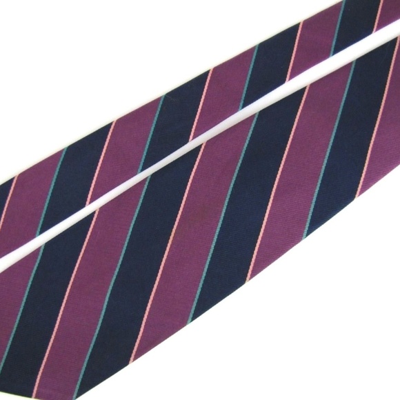 Vtg ROBERT TALBOTT Tie Argyle & Sutherland Stripe - Picture 2 of 8